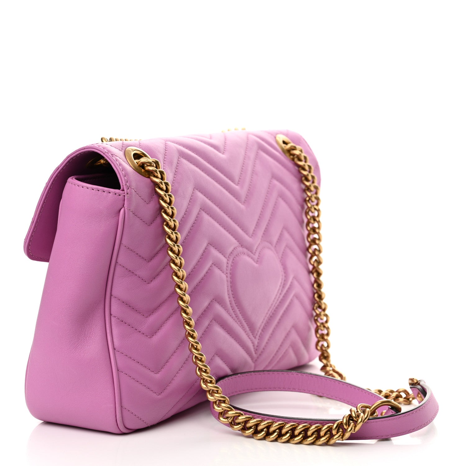 Gucci Calfskin Matelasse Medium GG Marmont Shoulder Bag Candy Mousse 3 of 13