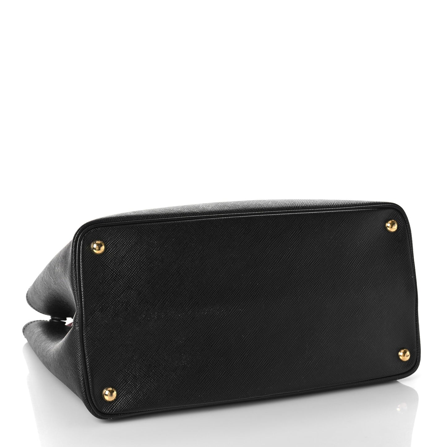Saffiano Cuir Large Double Bag Black Fuoco