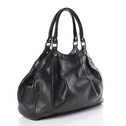 Gucci Guccissima Medium Sukey Tote Black 3 of 14