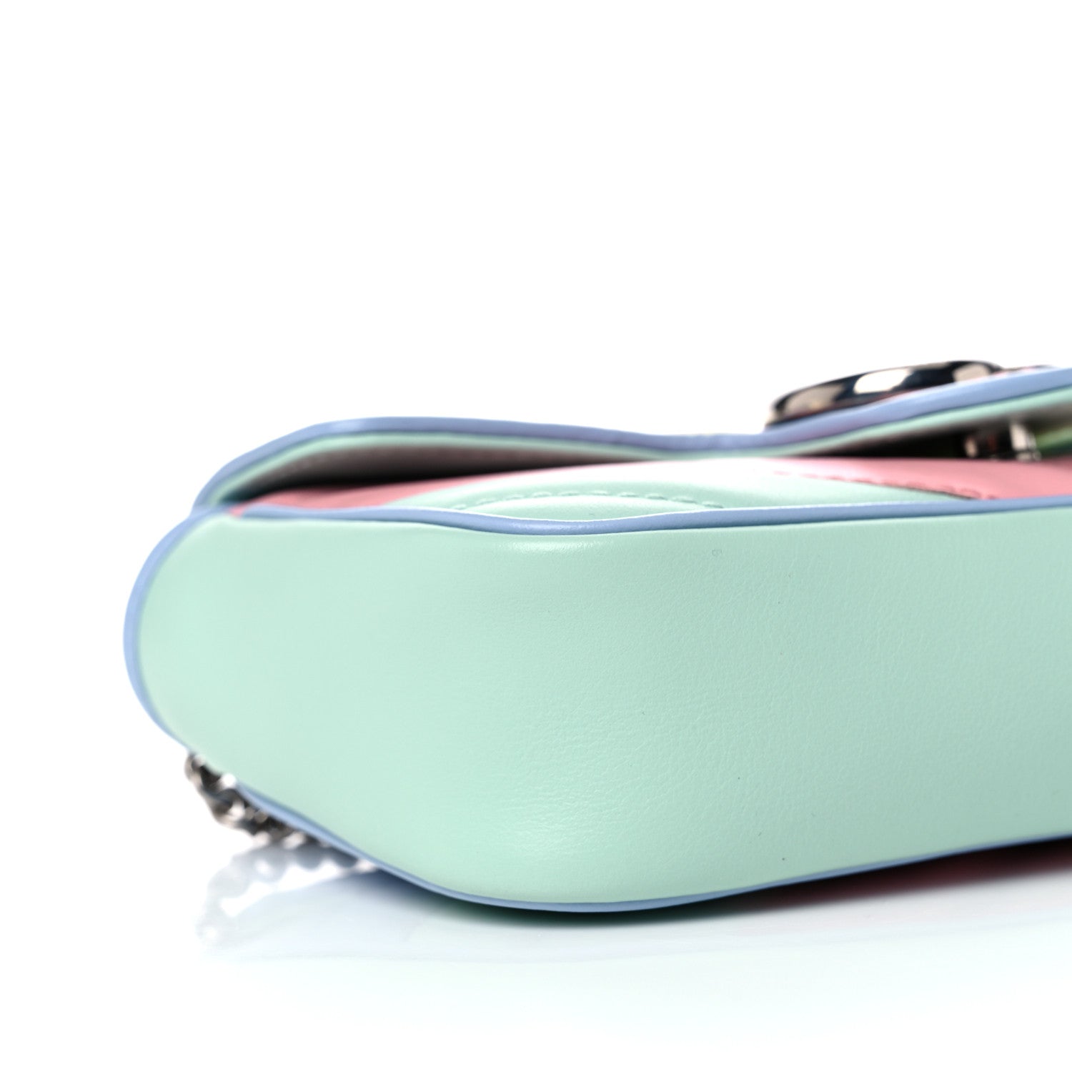 Gucci Calfskin Matelasse Diagonal Super Mini GG Marmont Shoulder Bag Multicolor Pastel 8 of 10