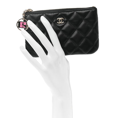 Chanel Lambskin Quilted Small No. 5 Cosmetic Case Black 2 of 9