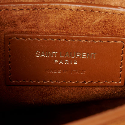 Saint Laurent Canvas Calfskin Mini Classic Monogram Cassandra Top Handle Tan Natural 6 of 11