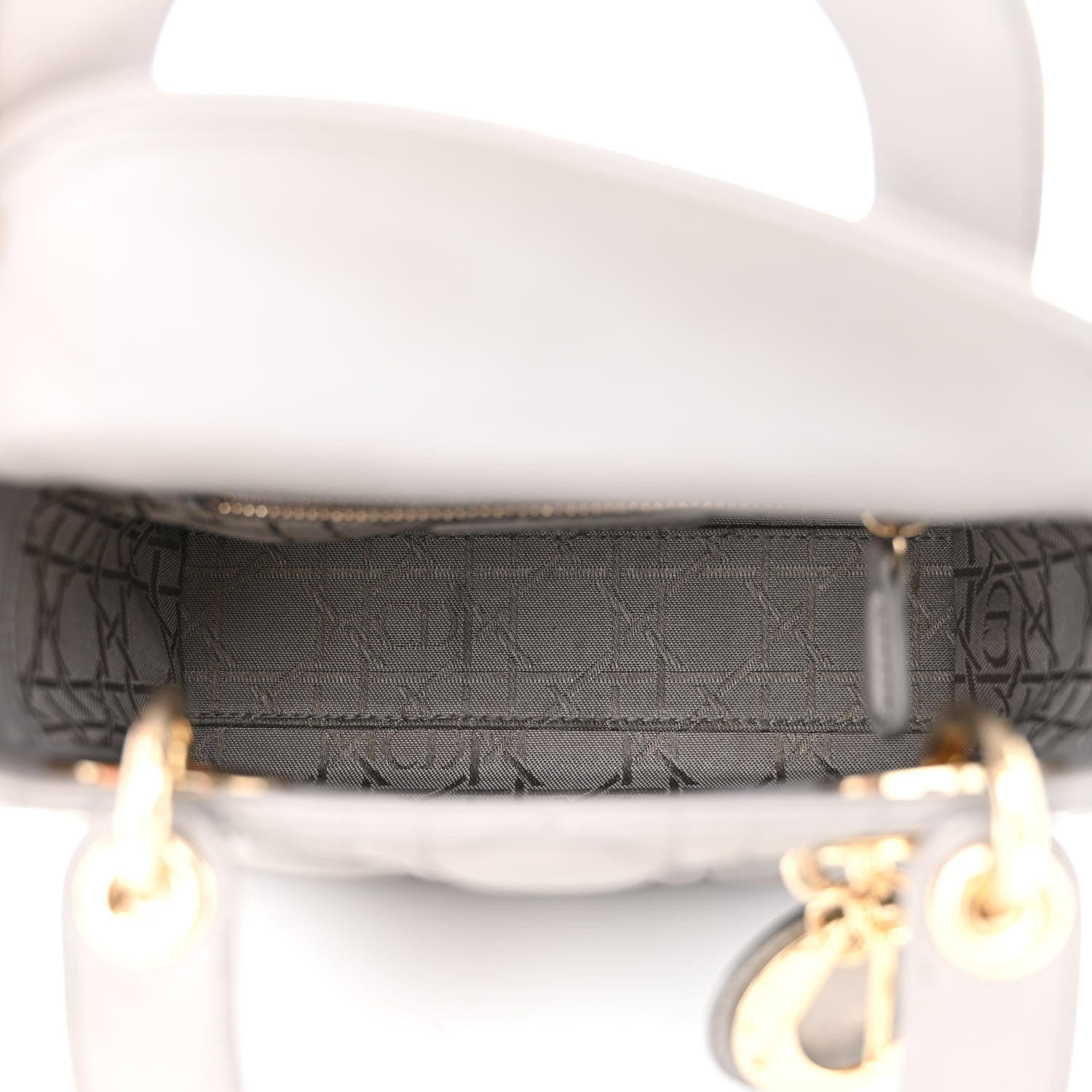 Christian Dior Metallic Lambskin Cannage Mini Lady Dior Grey 5 of 14
