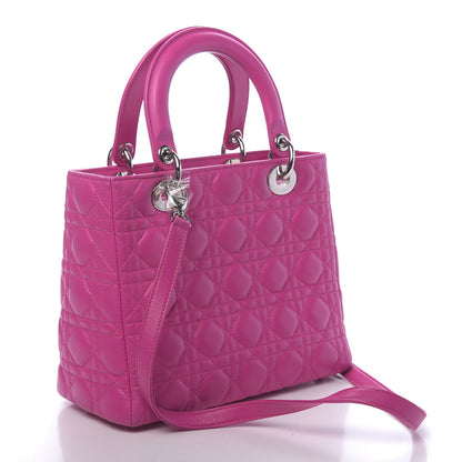 Christian Dior Lambskin Cannage Medium Lady Dior Pink 3 of 10