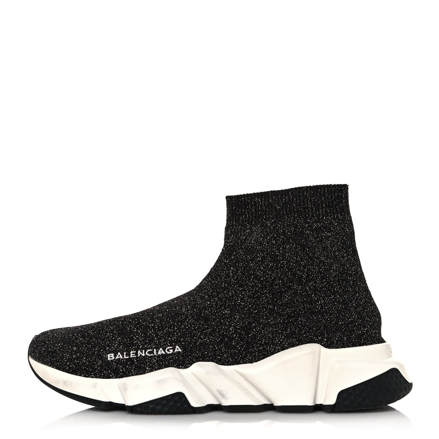 Balenciaga Knit Metal Womens Speed Sneakers 38 Black Gold 1 of 7