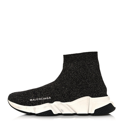 Balenciaga Knit Metal Womens Speed Sneakers 38 Black Gold 1 of 7