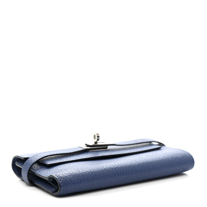 Hermes Chevre Mysore Medium Kelly Wallet Bleu Agate 4 of 9