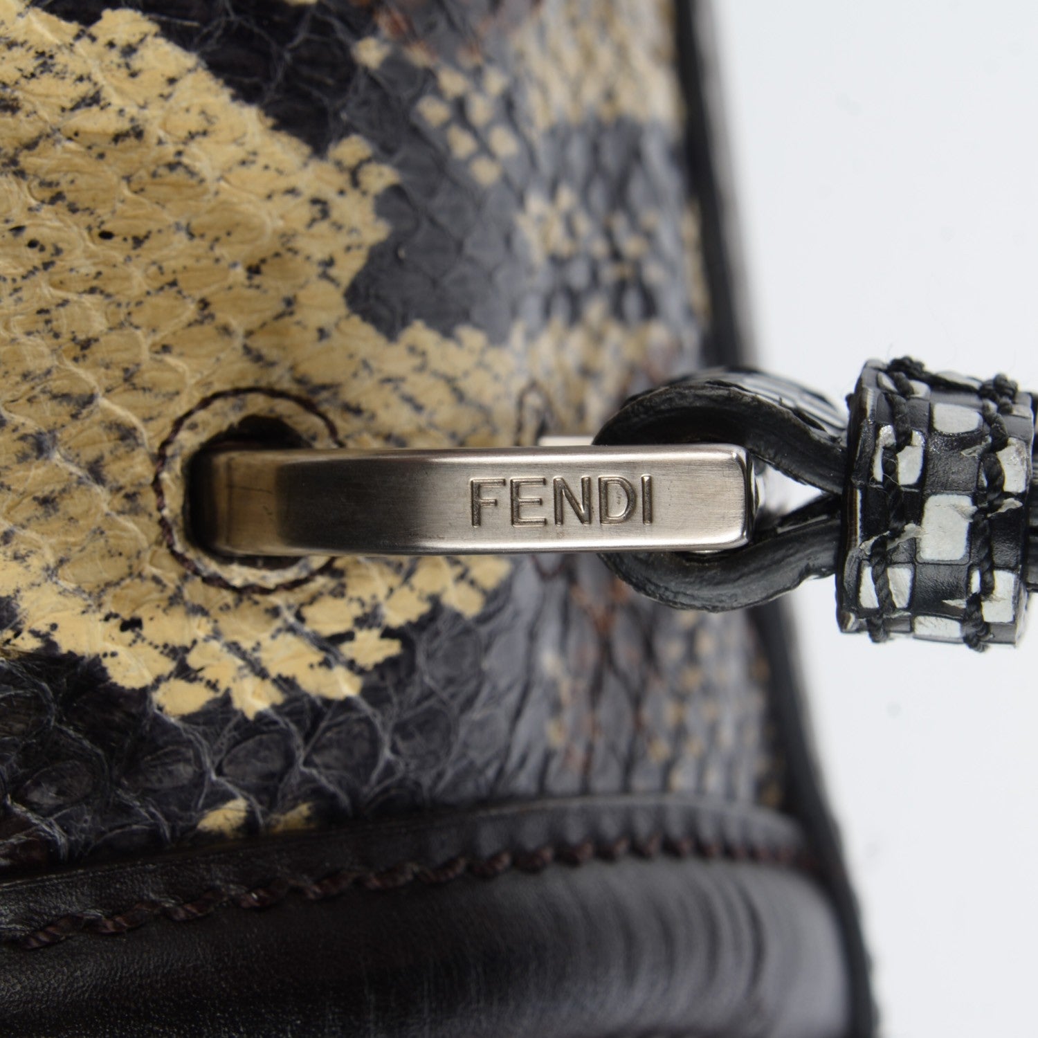 Fendi Python Calfskin Silvana Top Handle Bag 9 of 13