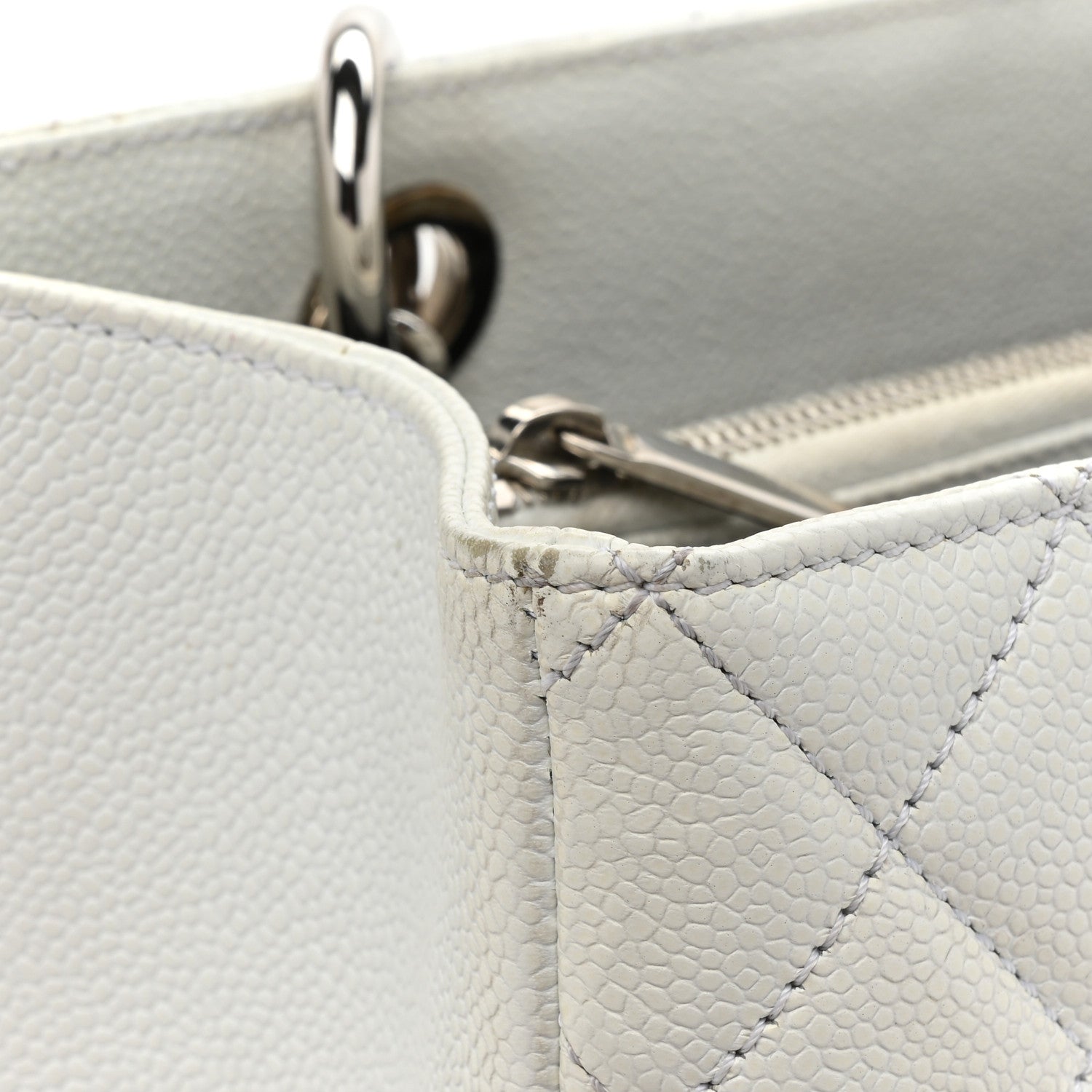 Chanel Caviar Quilted Grand Shopping Tote GST White 18 of 18