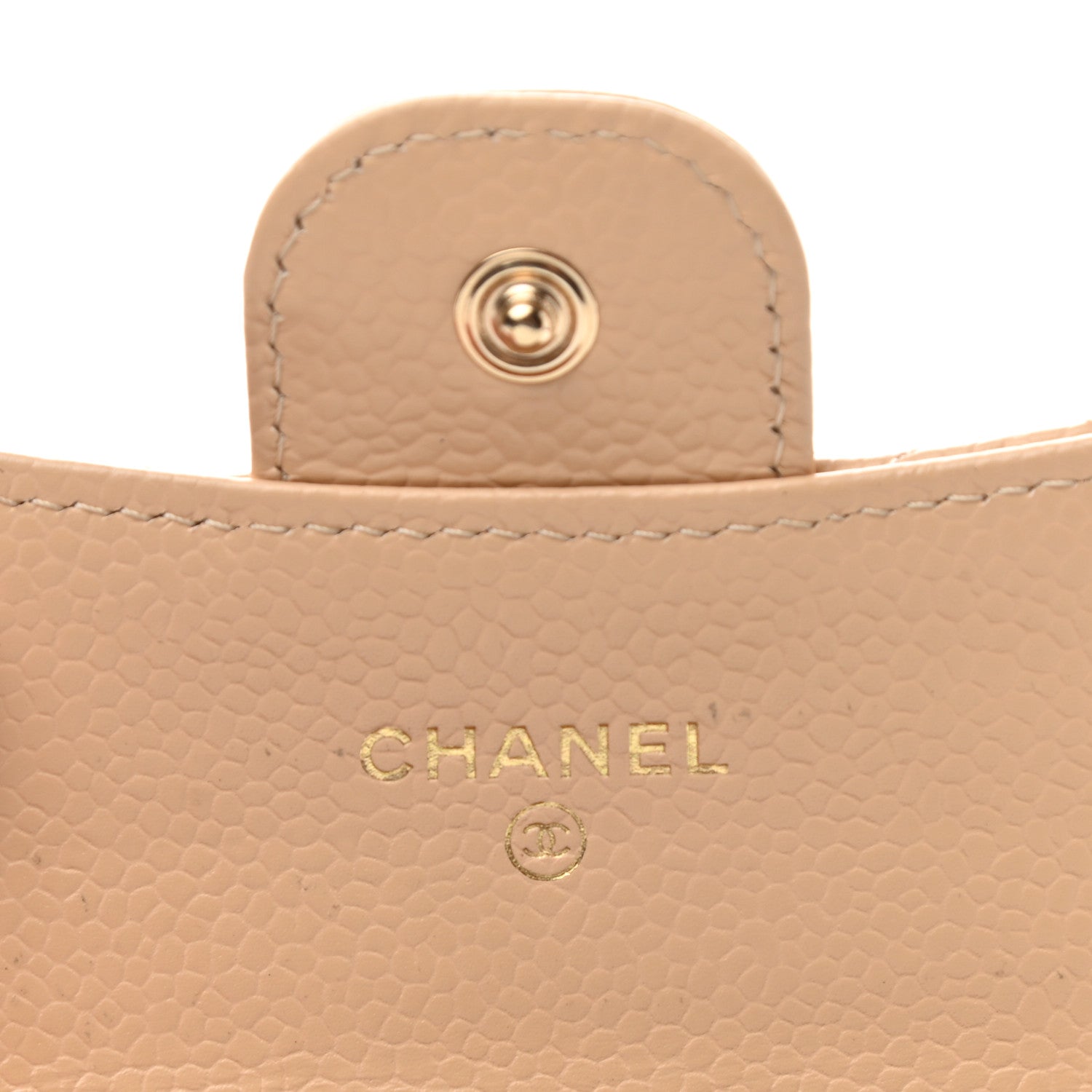 Chanel Caviar Quilted Flap Card Holder Wallet Beige 6 of 8