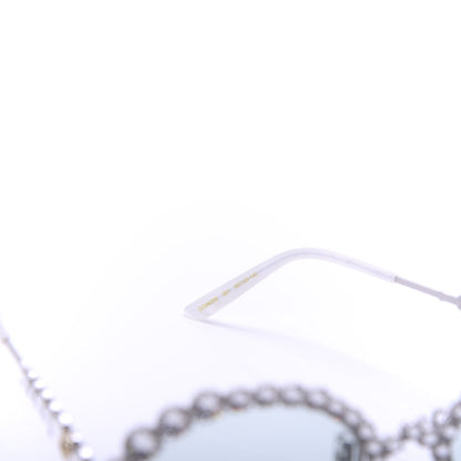 Gucci Crystal Oval Sunglasses GG0620S Silver 5 of 8