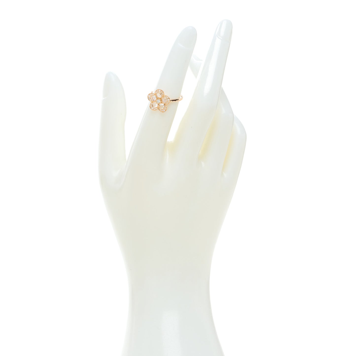 18K Rose Gold Diamond Garden Flower Ring 49 5