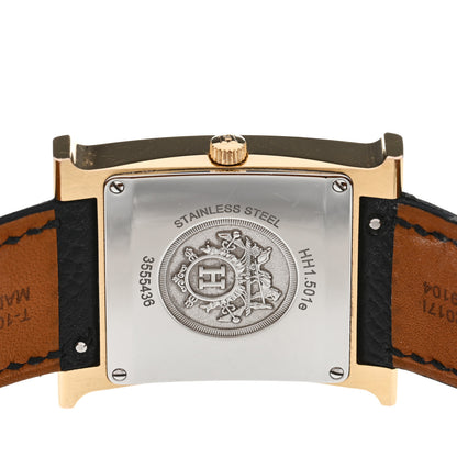 Hermes Stainless Steel Epsom 26mm Heure H Hour Quartz Watch Noir 4 of 5