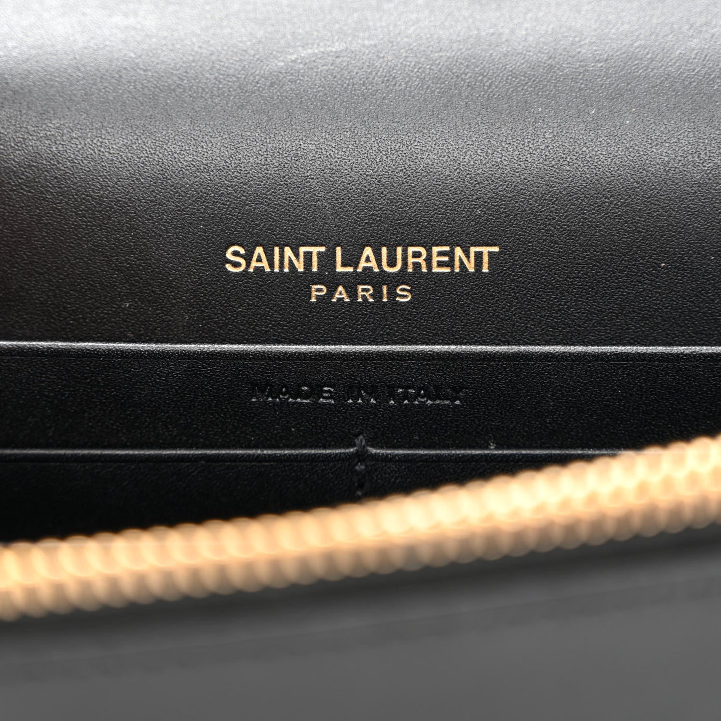 Smooth Calfskin Classic Monogram Kate Tassel Chain Wallet Black
