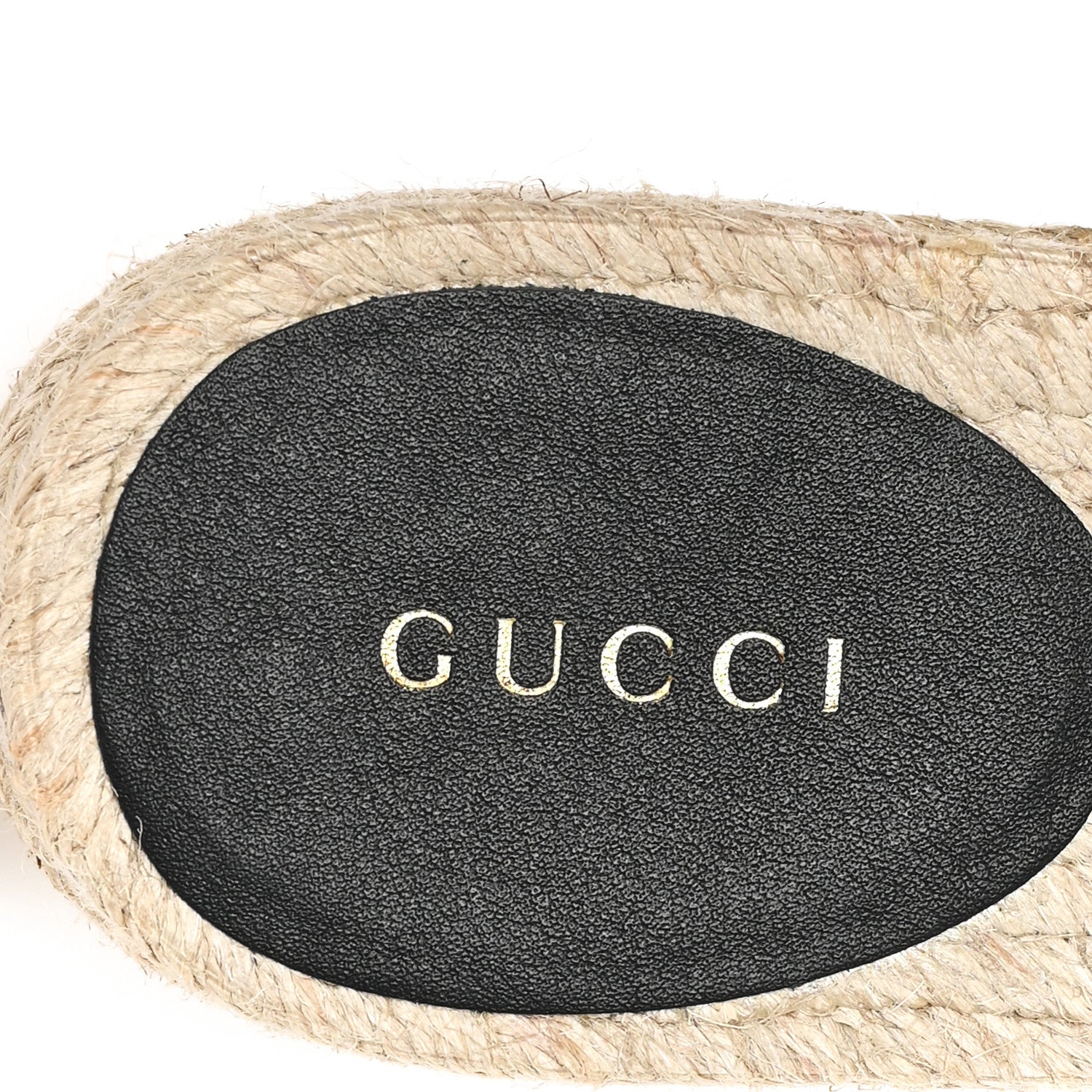 Gucci Monogram Matelasse Diagonal GG Marmont Platform Espadrille Slide Sandals 36 Beige Ebony Black 8 of 10