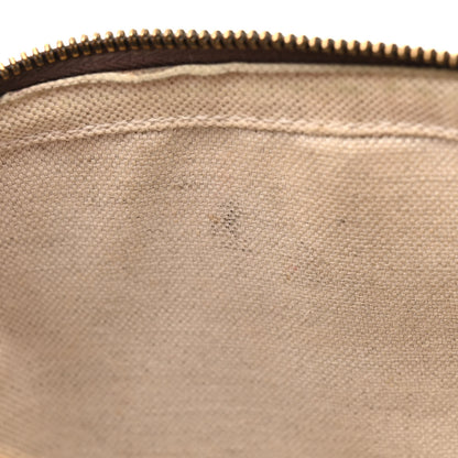 Gucci GG Supreme Monogram Textured Dollar Calfskin Web Ophidia Wristlet Shoulder Bag Beige Ebony New Acero 10 of 16