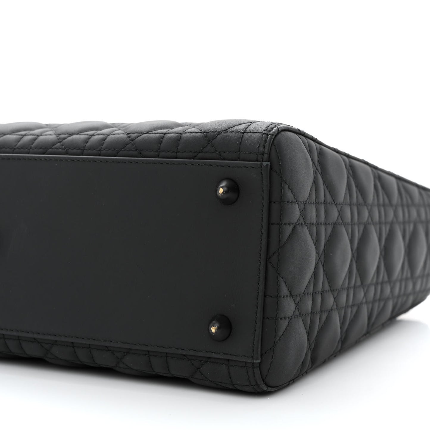Ultra Matte Calfskin Cannage Large Lady Dior Black
