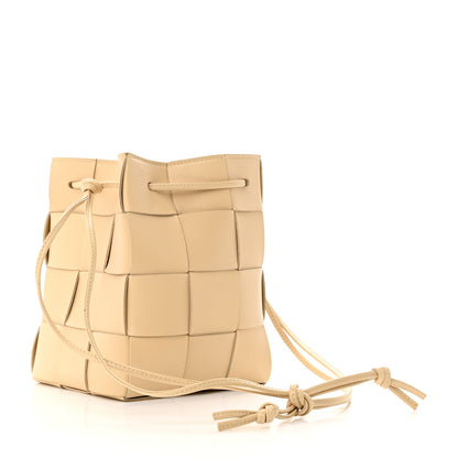 Bottega Veneta Lambskin Maxi Intrecciato Small Cassette Crossbody Bucket Bag Porridge 3 of 9