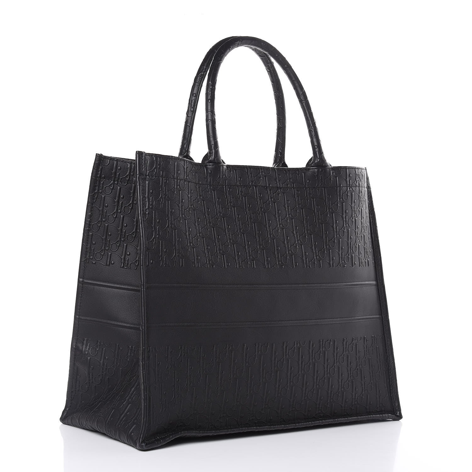 Christian Dior Oblique Calfskin Embossed Book Tote Black 3 of 13