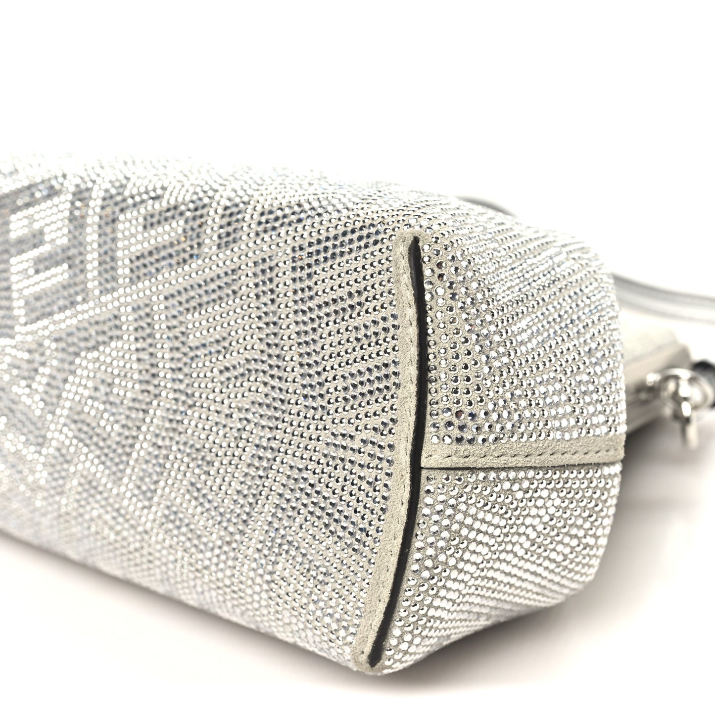 Crystal Vitello Laminato FF Fendi Small First Argento