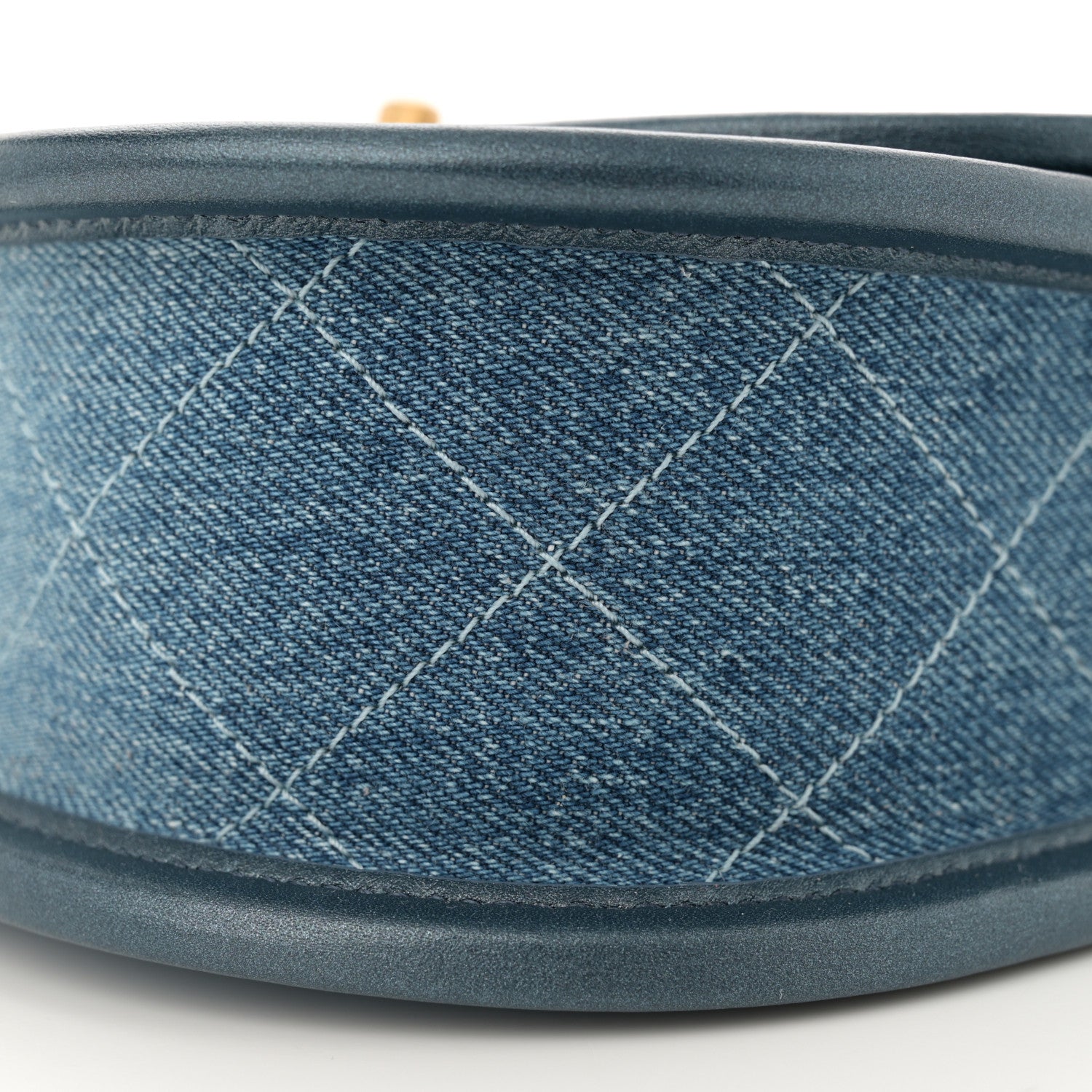 Chanel Washed Denim Quilted Small Messenger Flap Blue 10 of 11