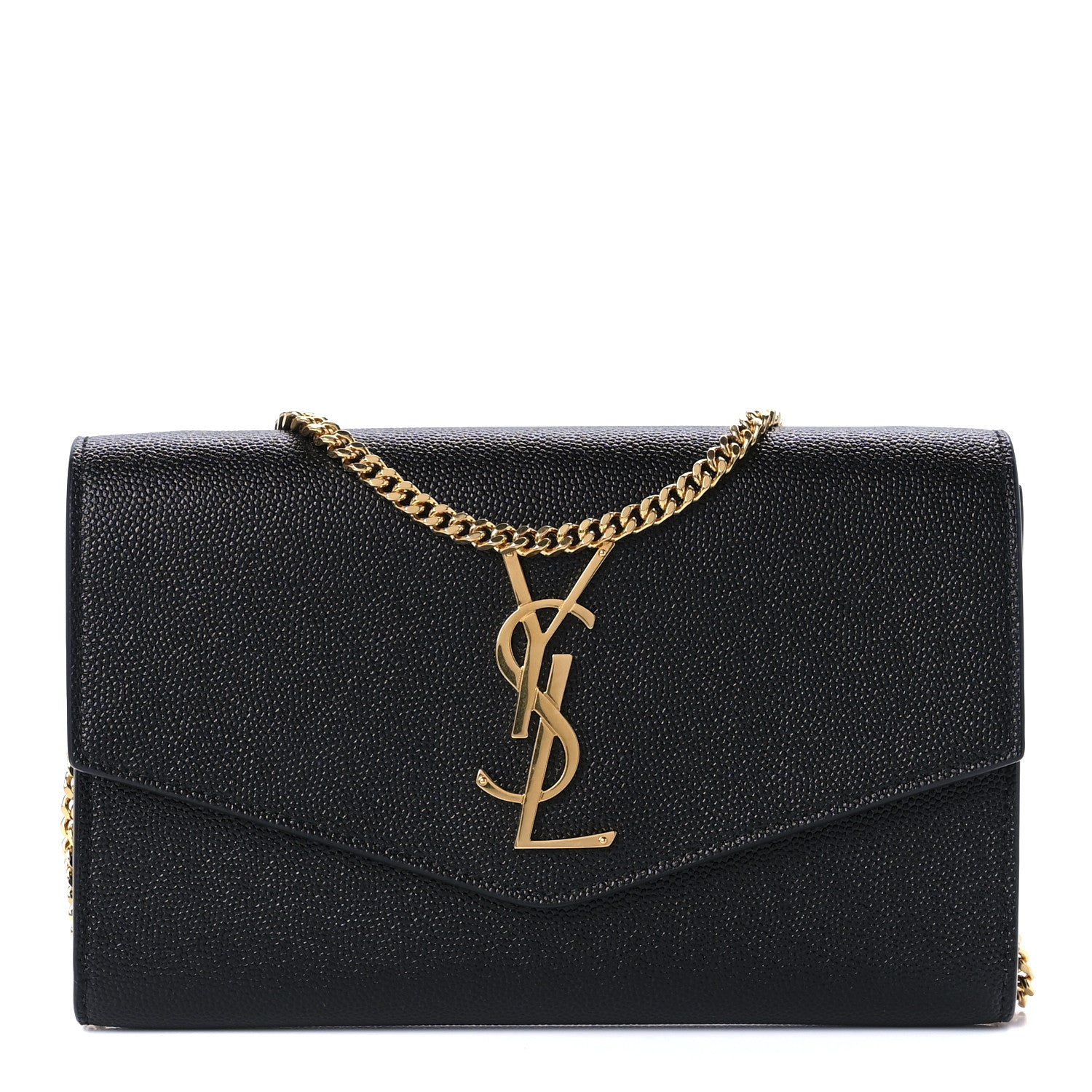 Saint Laurent Grain De Poudre Uptown Chain Wallet Black 3 of 10