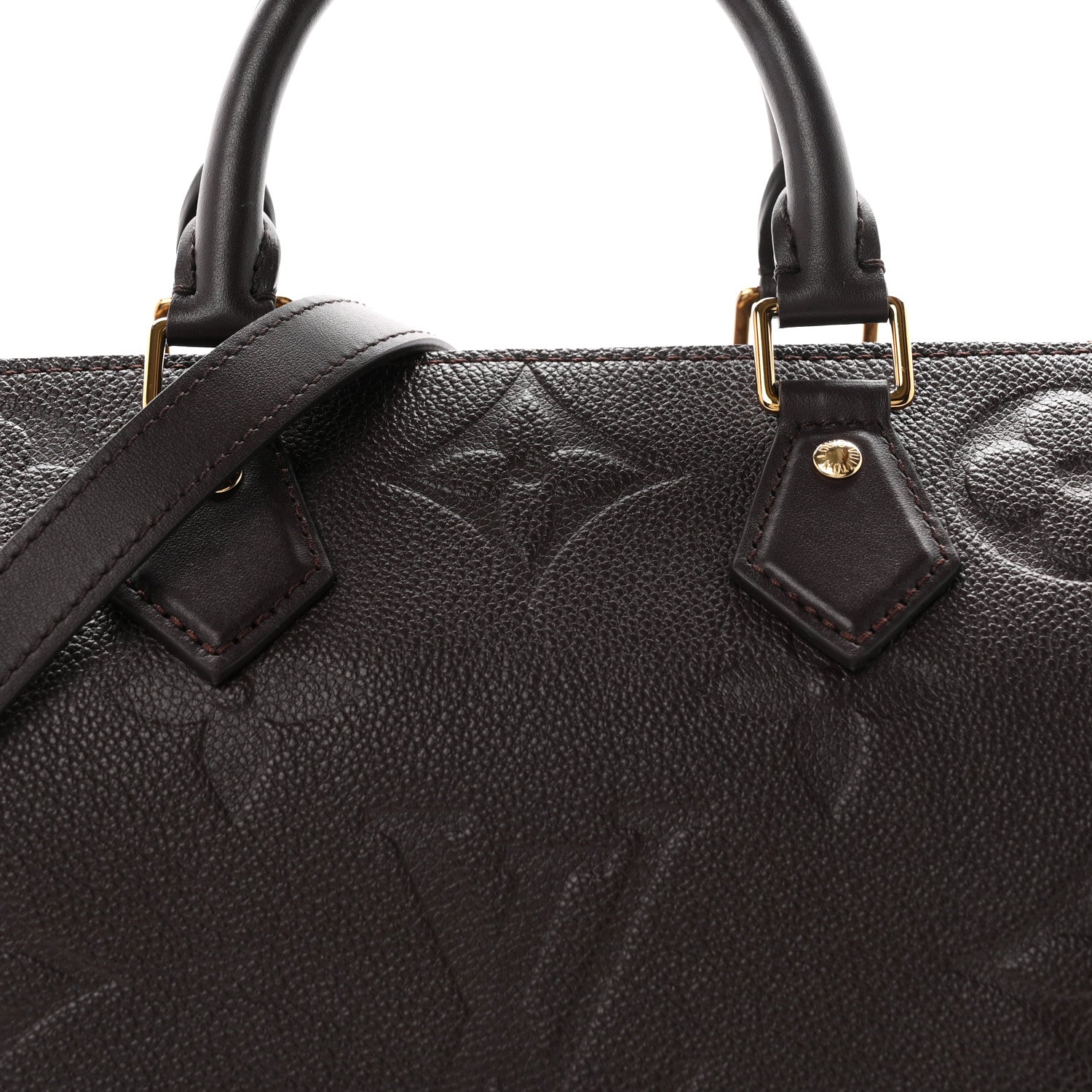 Louis Vuitton Empreinte Monogram Giant Speedy Bandouliere 25 Chocolate 7 of 9