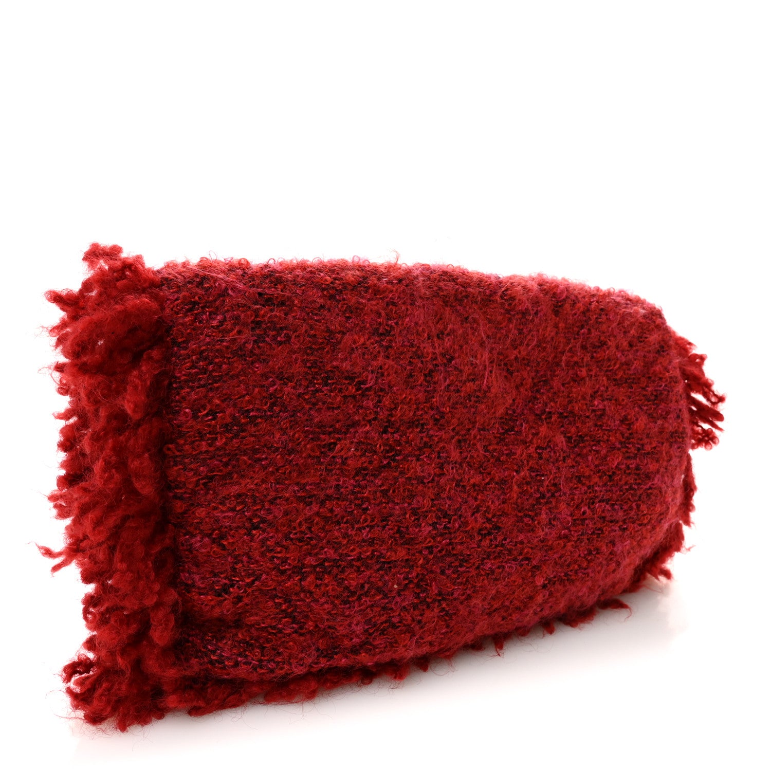 Chanel Tweed Quilted Fringe Clutch Red 3 of 7