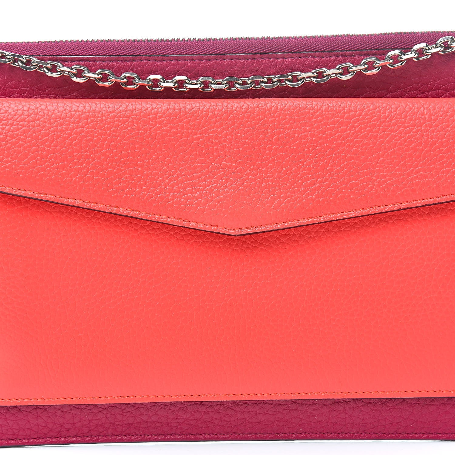 Christian Dior Bullcalf Diorissimo Flat Zipped Chain Pouch Pink 8 of 10