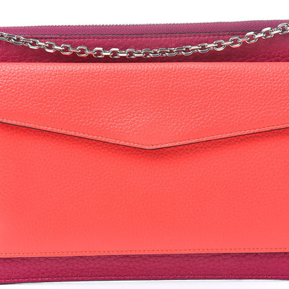 Christian Dior Bullcalf Diorissimo Flat Zipped Chain Pouch Pink 8 of 10