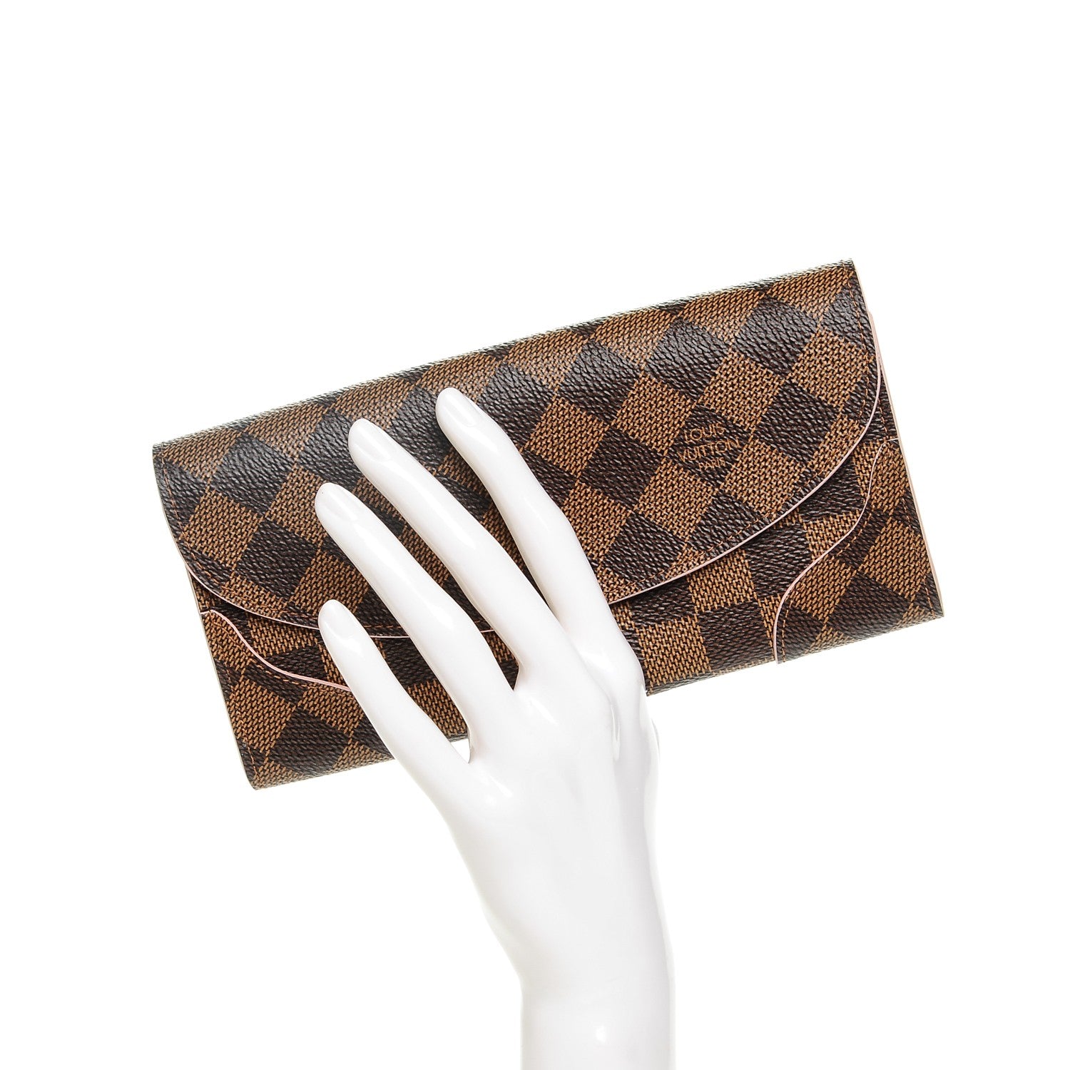 Louis Vuitton Damier Ebene Caissa Wallet Rose Ballerine 2 of 6