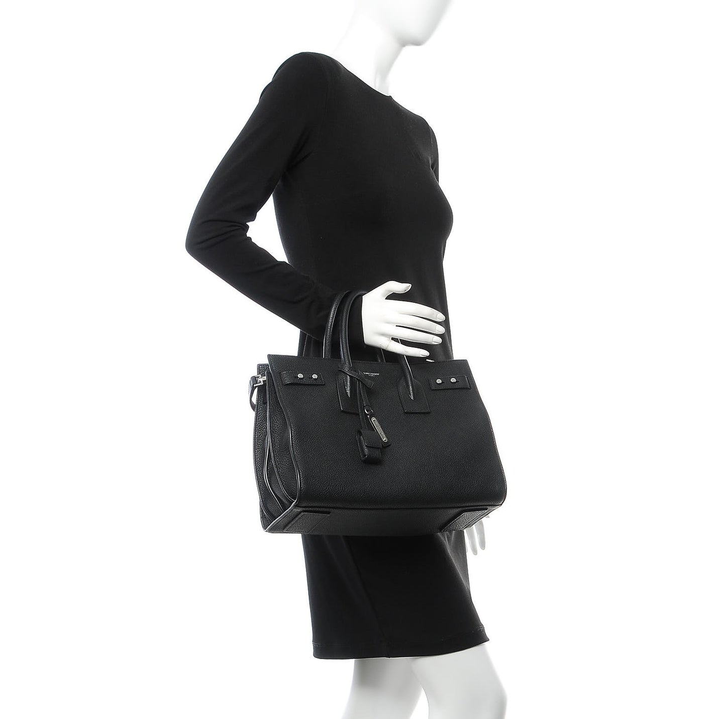 Grained Calfskin Small Supple Sac De Jour Black