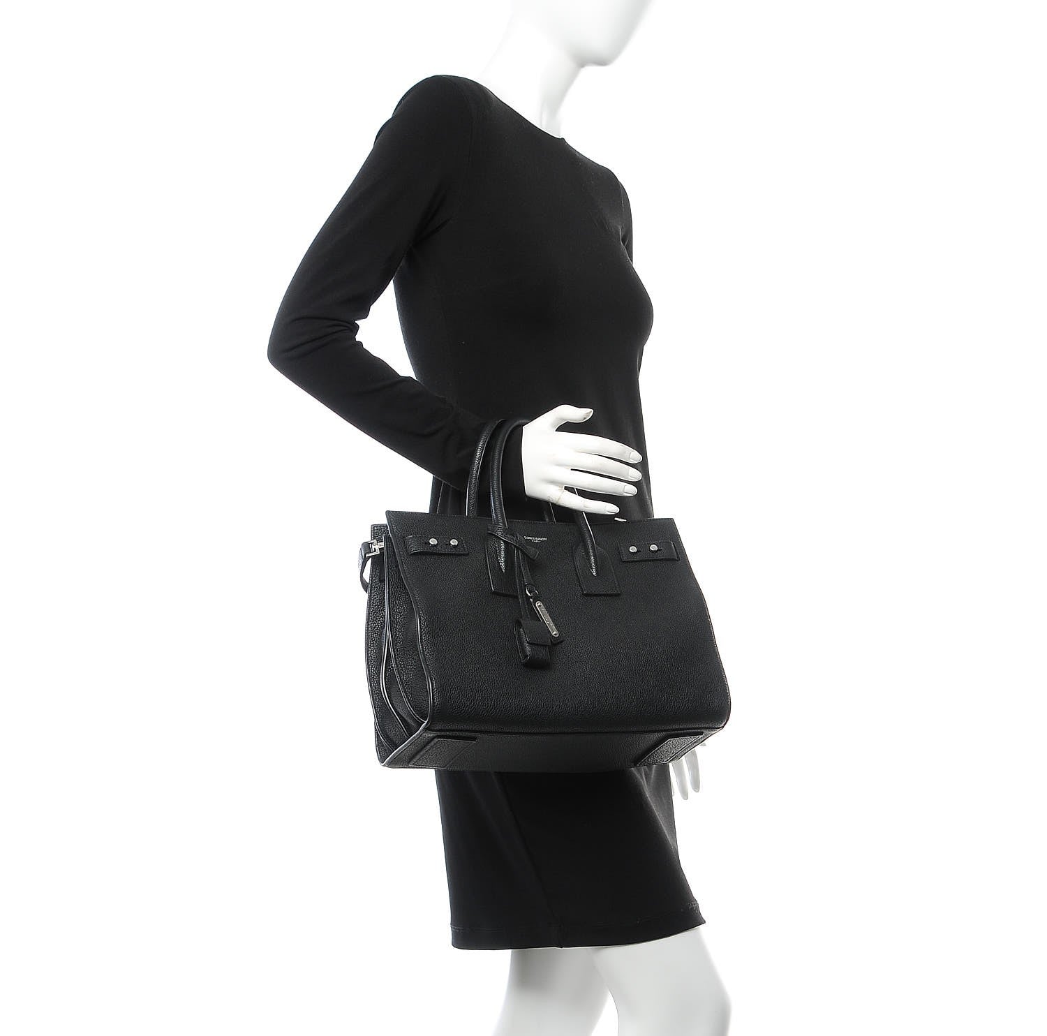 Saint Laurent Grained Calfskin Small Supple Sac De Jour Black 2 of 12