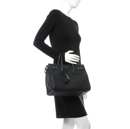 Saint Laurent Grained Calfskin Small Supple Sac De Jour Black 2 of 12