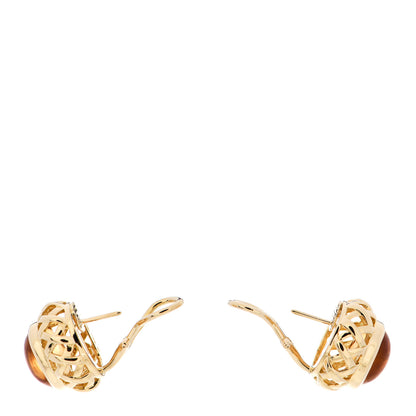 Tiffany 18K Yellow Gold Citrine Paloma Picasso Basket Earrings 3 of 4