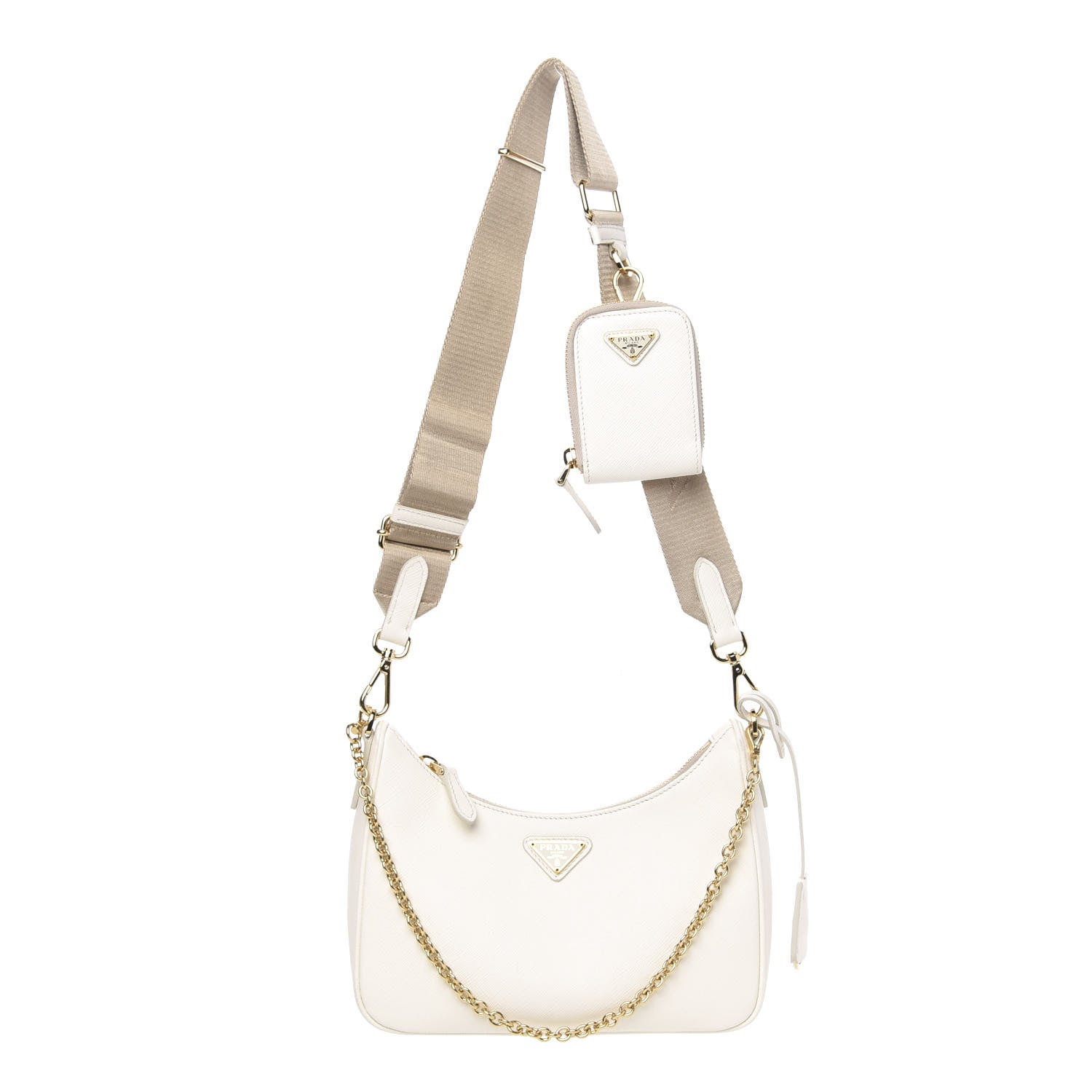 Prada Saffiano Re-Edition 2005 Shoulder Bag White 1 of 11