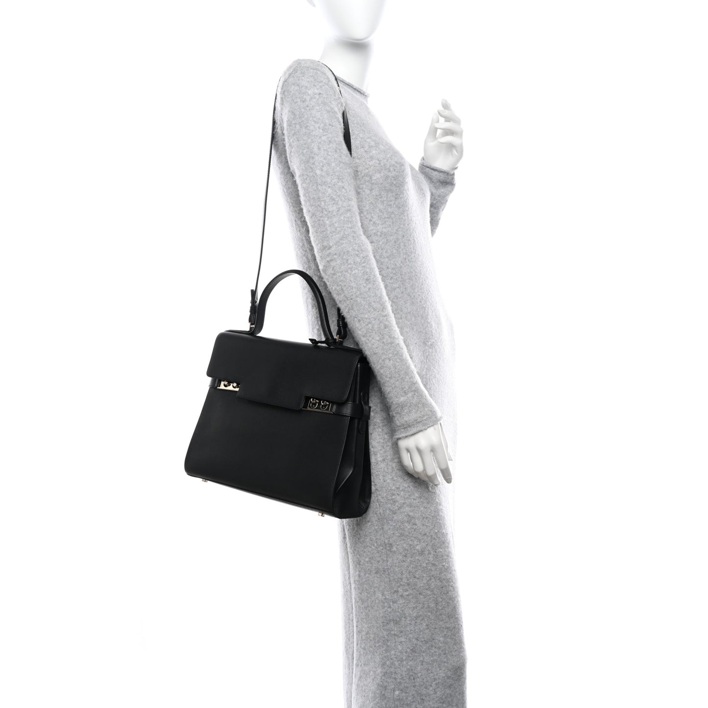 Smooth Calfskin GM Tempete Satchel Black