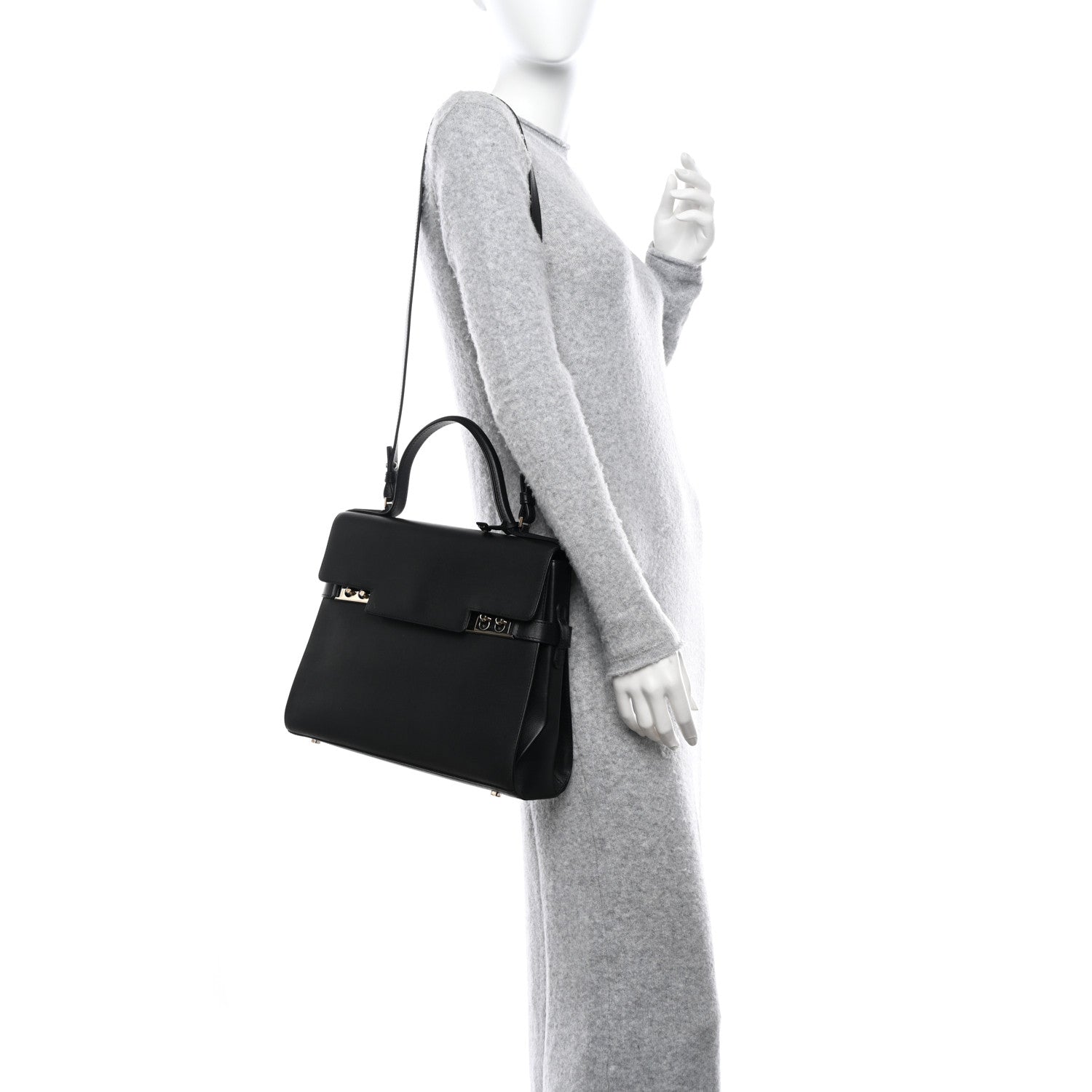 Delvaux Smooth Calfskin GM Tempete Satchel Black 2 of 13