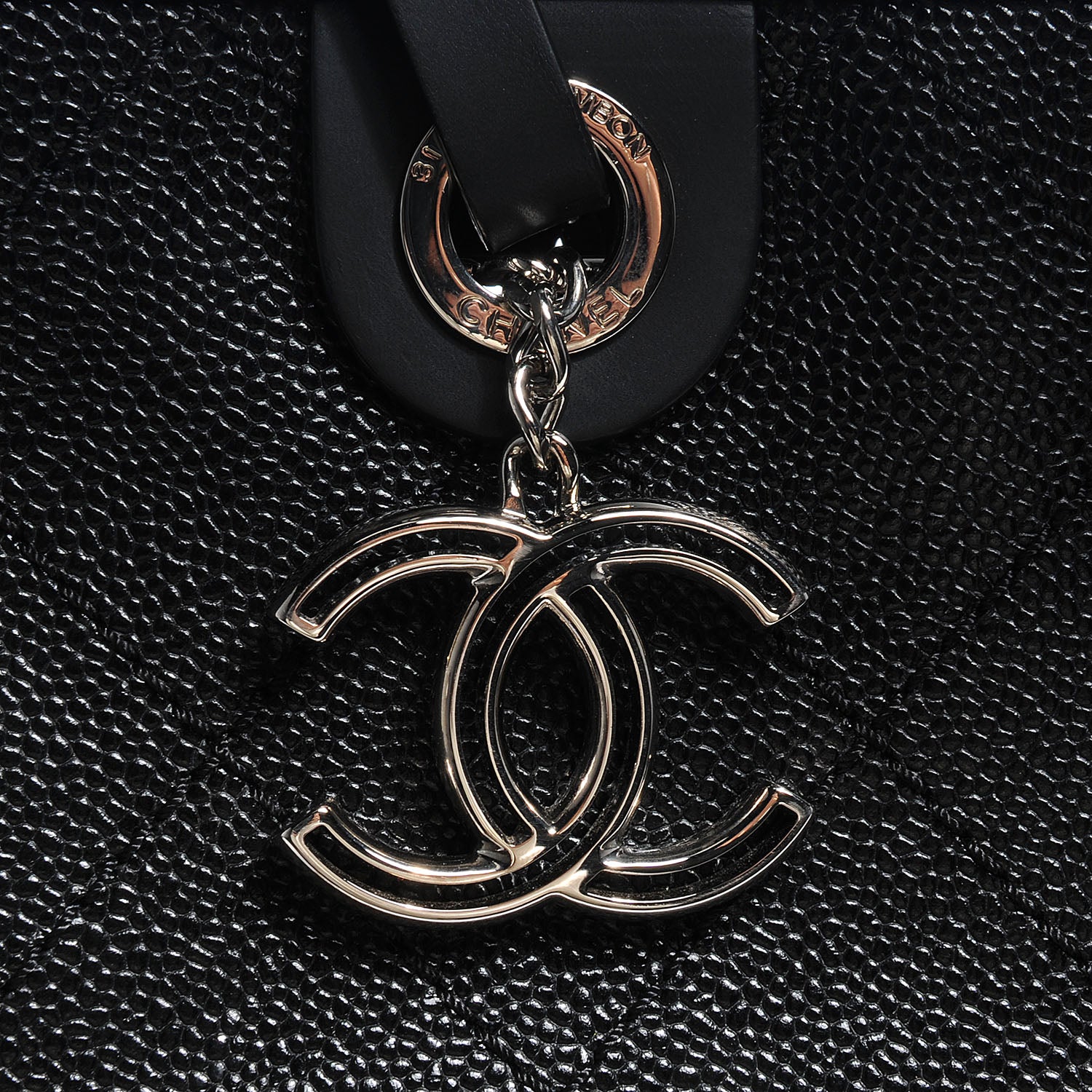 Chanel Grained Calfskin Large Shopping Fever Tote Black 8 of 8