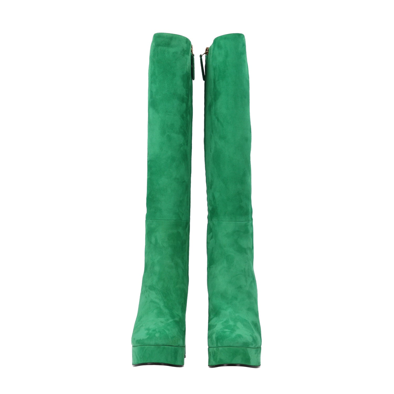 Gucci Kid Scamosciato Knee High Boots 37 Green 3 of 10