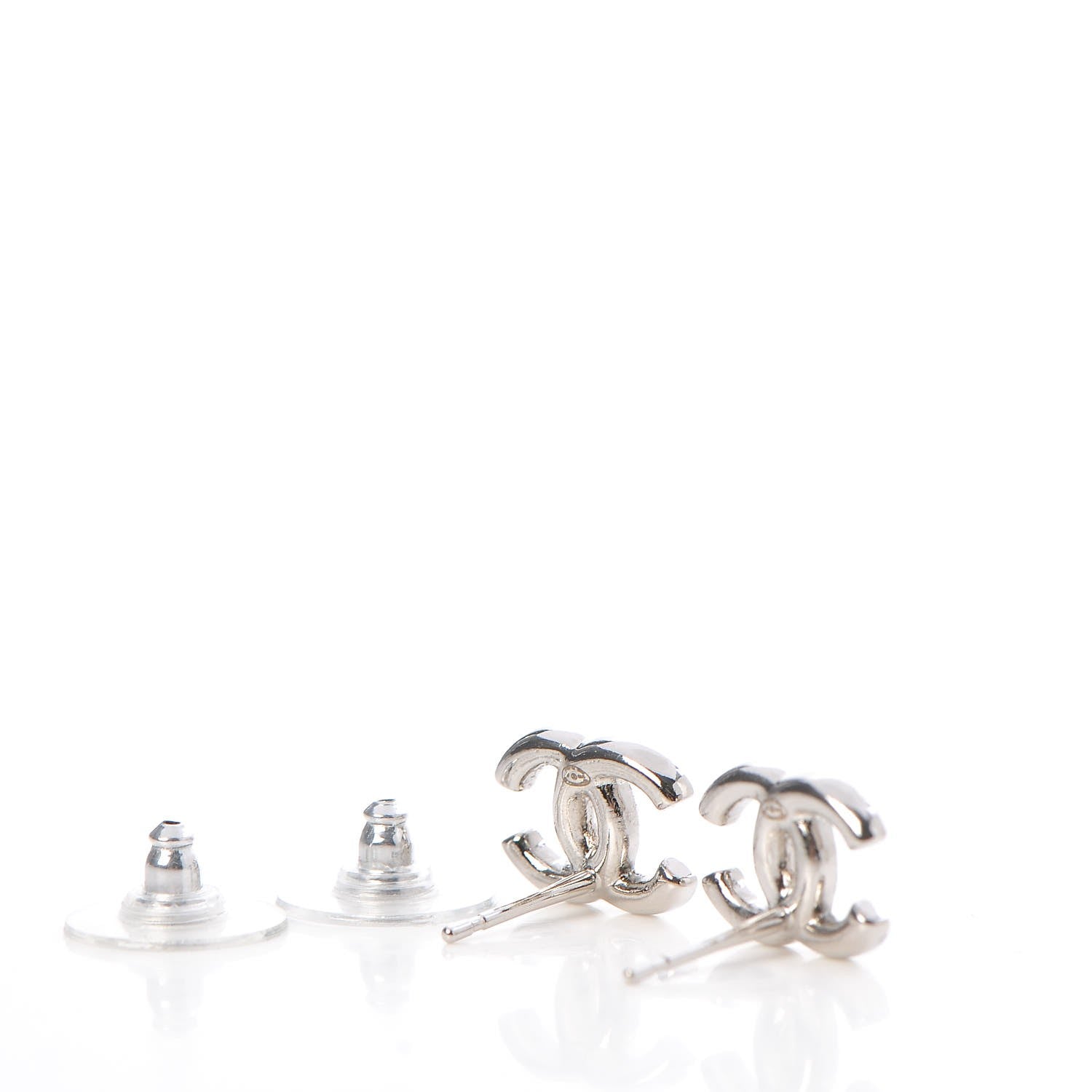 Chanel Crystal CC Earrings Silver 4 of 5