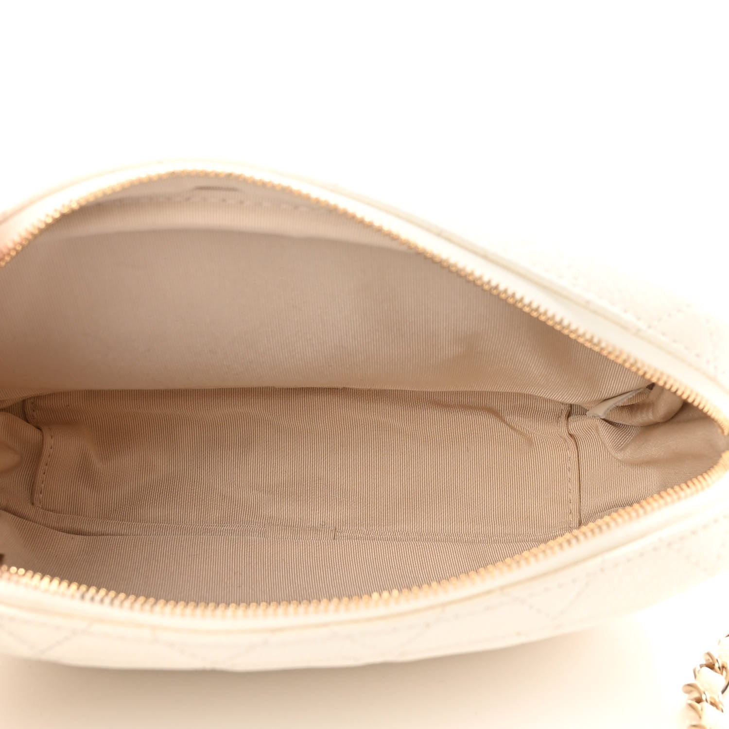 Chanel Caviar Flat Quilted Small Coco Tassel Camera Case White 5 of 10
