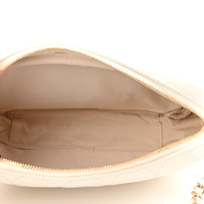 Chanel Caviar Flat Quilted Small Coco Tassel Camera Case White 5 of 10