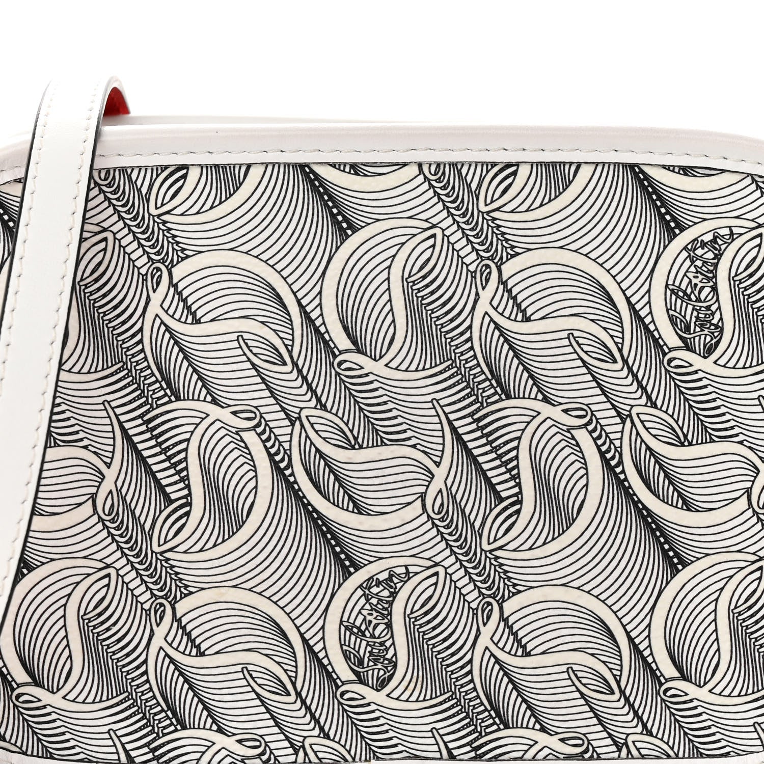 Christian Louboutin Calfskin Small Loubinth Radioloubi White Black 8 of 12