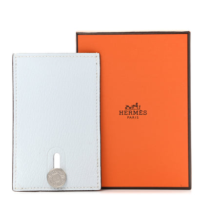 Hermes Chevre Mysore Diabolo Card Holder Case Bleu Brume 8 of 8