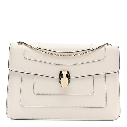 Bulgari Calfskin Serpenti Forever Crossbody Bag White Agate 1 of 12