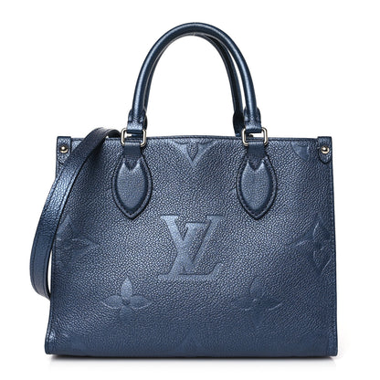 Louis Vuitton Metallic Empreinte Monogram Giant Onthego PM Navy Nacre 1 of 9