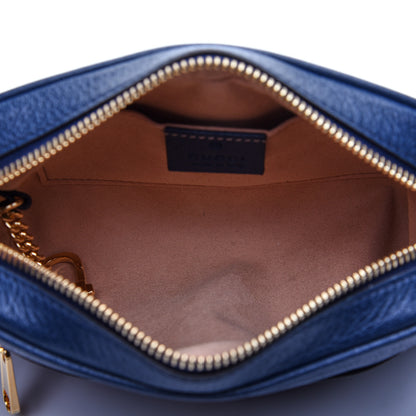 Gucci Textured Calfskin Web Mini Ophidia Shoulder Bag Blue Agata 5 of 12