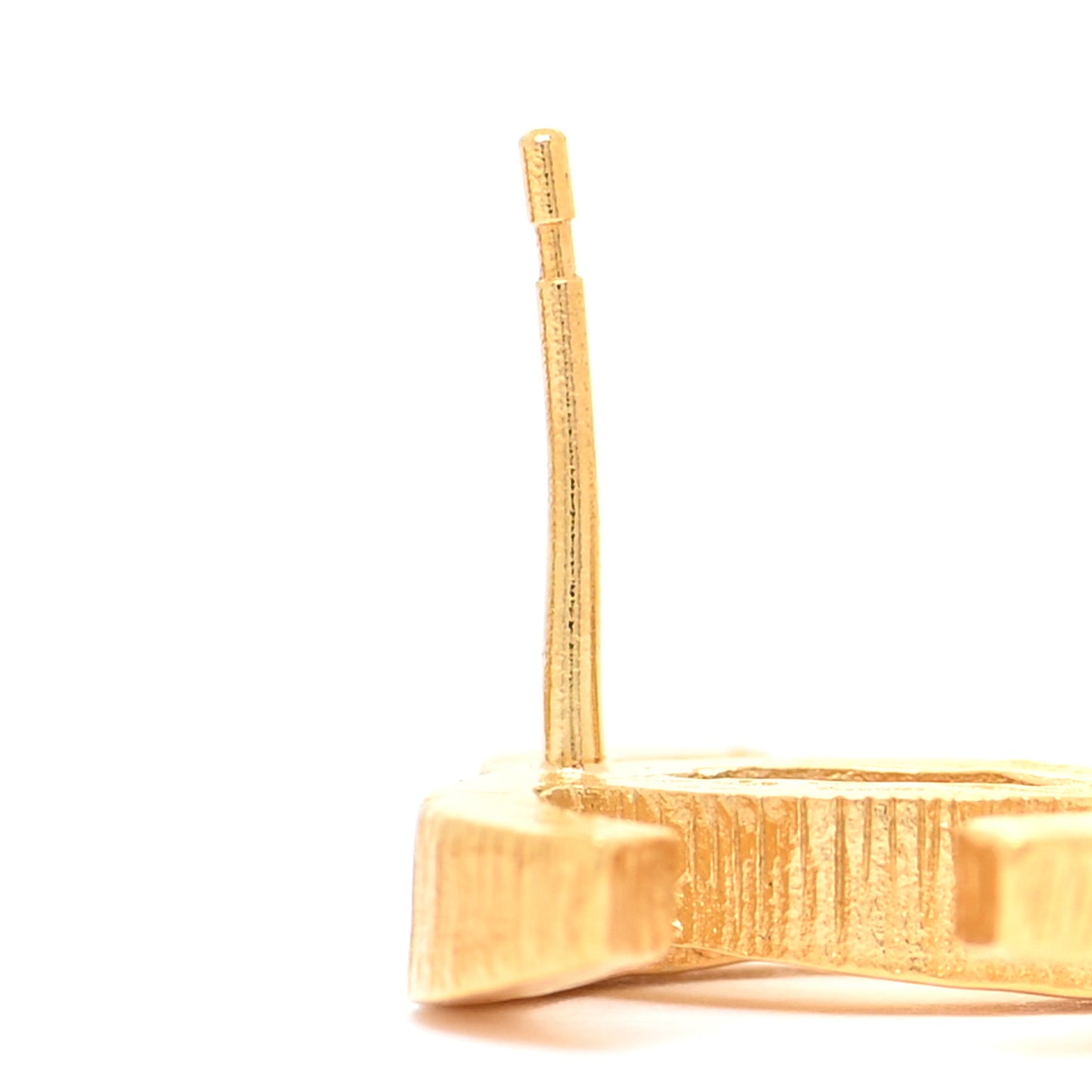 Metal Natural Stones CC Drop Earrings Gold