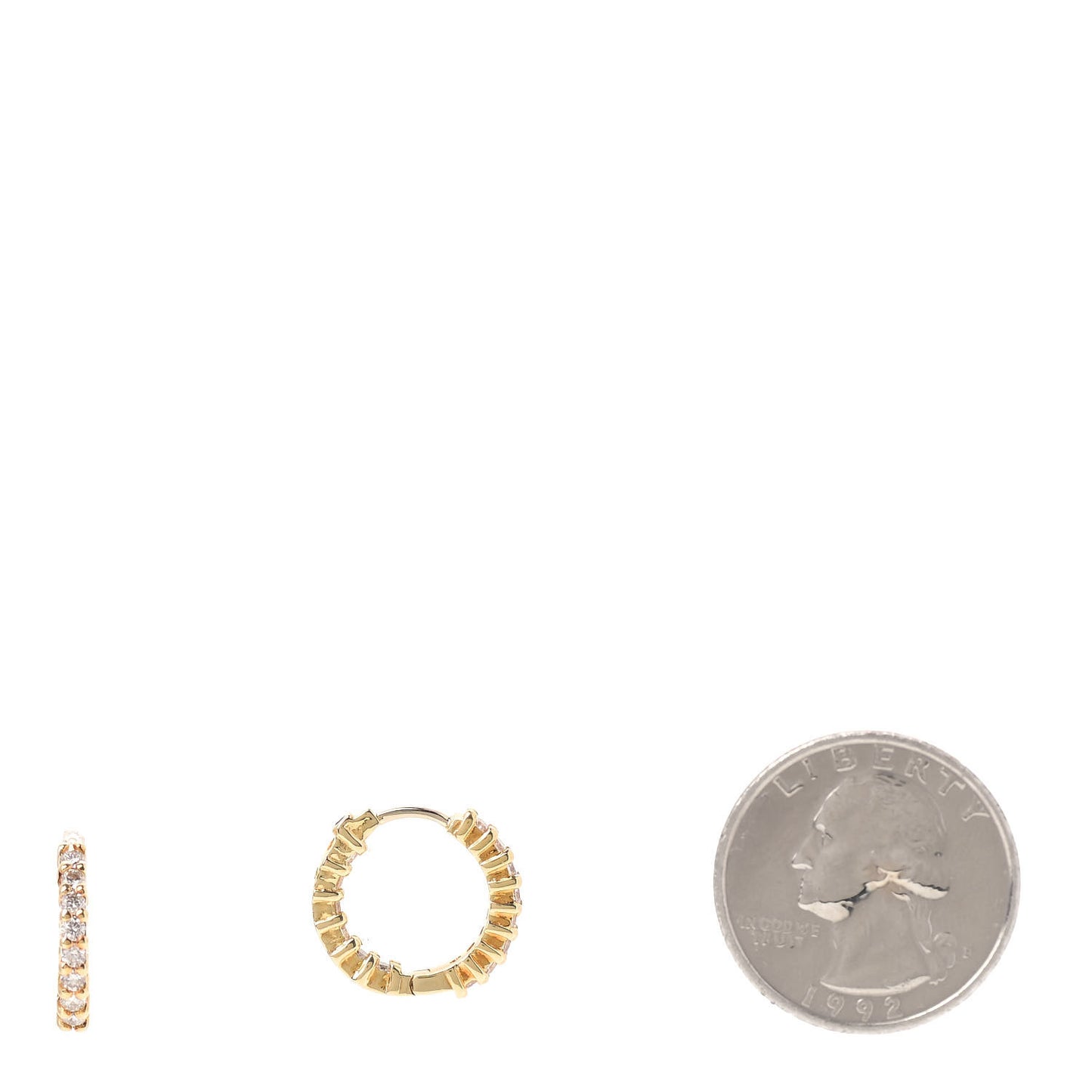 18K Yellow Gold Diamond .75ctw Inside Out Hoop Earrings